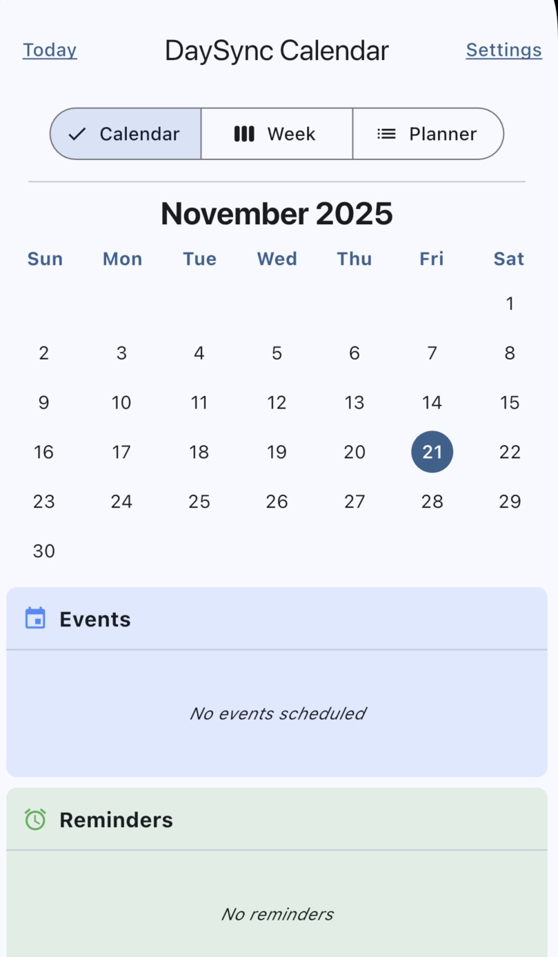 DaySync Calendar Preview